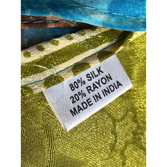 Wrap Sari Skirt Maxi Reversible Layers Silk Chiffon Satin Boho Gypsy Womens 1 Sz - Picture 7 of 10